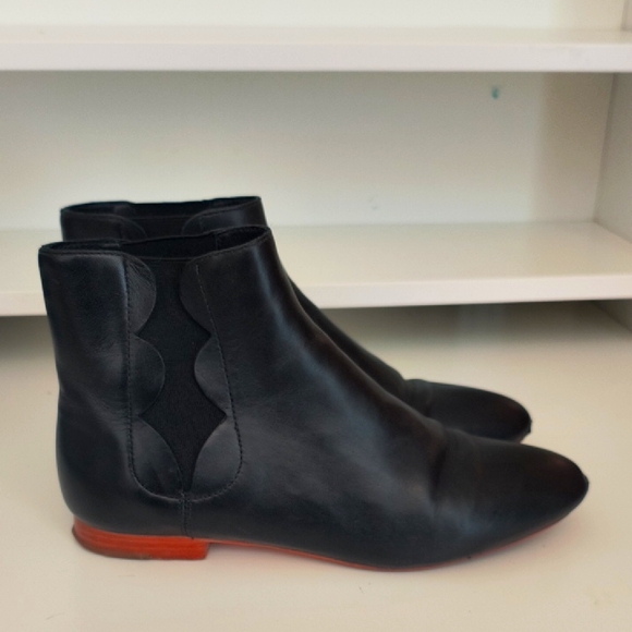 Loeffler Randall Shoes - Loeffler Randall Black Leather Pull On Boot Size 6B